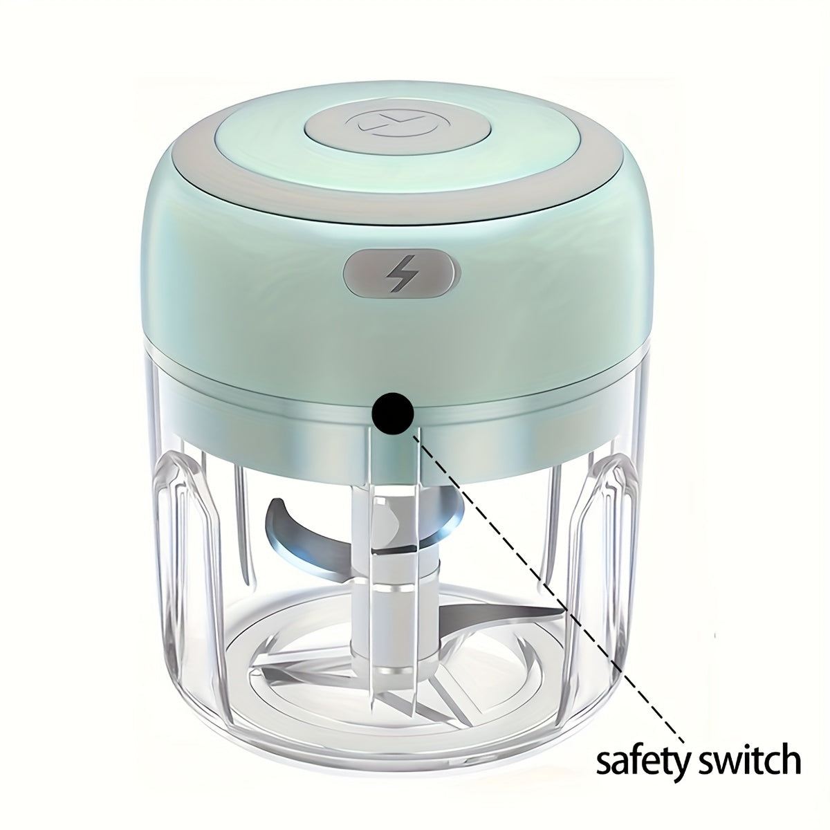 [Portable Mini Food Processor] Compact Portable Electric Mini Food Processor with USB Charging | Powerful Motor, Locking Blade System, Clear Base, Lightweight for Garlic, Meat, Vegetables, Spices - Ideal for Home, Kitchen, Travel, Office - Compatible with