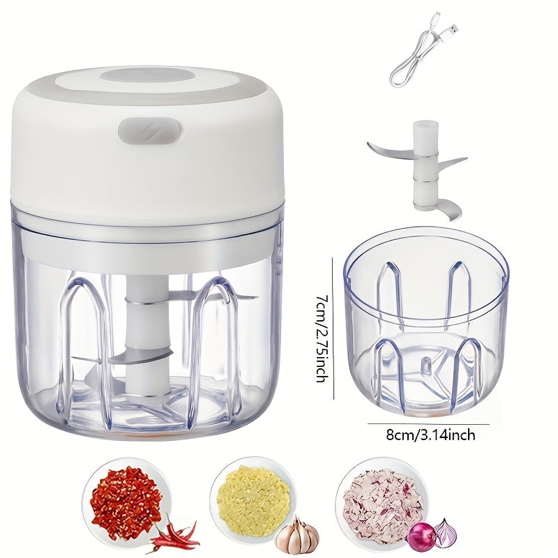 1pc 1set Wireless Portable Electric Food Chopper, Mini Electric Garlic Crusher, Upgrade Your Kitchen With This Powerful Electric Garlic Chopper - 3.38/ 8.45oz USB Meat Grinder & Masher!