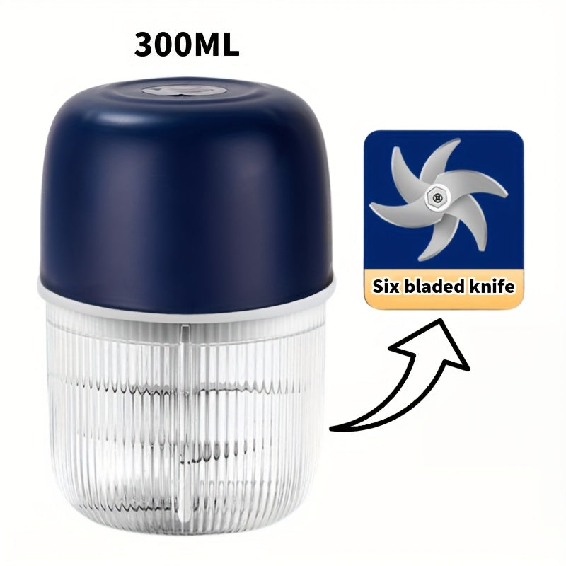 USB Rechargeable Electric Garlic Chopper - Mini Portable Vegetable Chopper, Garlic Grinder, Onion Chopper, Vegetable Blender, Suitable for Garlic, Ginger, Chili, Fruits, Meats, Etc. father gift