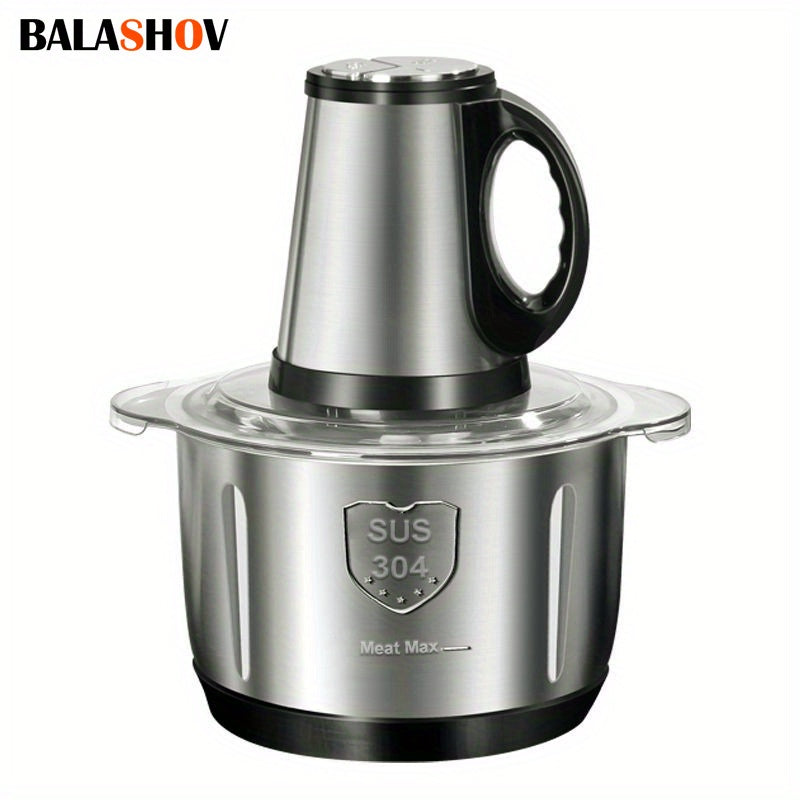 BALASHOV US Plug 3-speed Food Chopper, Food Processor Electric Dough mixer, 5L Large apacity Meat Grinder with Blades, Stainless Steel Mincer for Kitchen, Vegetable, Onion, Garlic, Salad, Fruit, Nuts