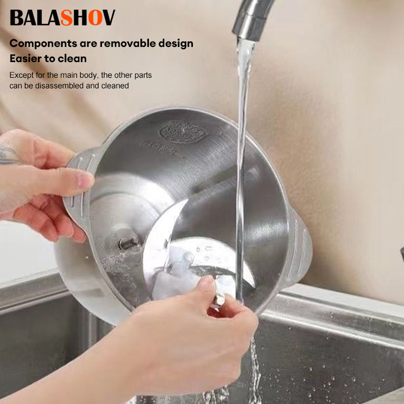 BALASHOV US Plug 3-speed Food Chopper, Food Processor Electric Dough mixer, 5L Large apacity Meat Grinder with Blades, Stainless Steel Mincer for Kitchen, Vegetable, Onion, Garlic, Salad, Fruit, Nuts