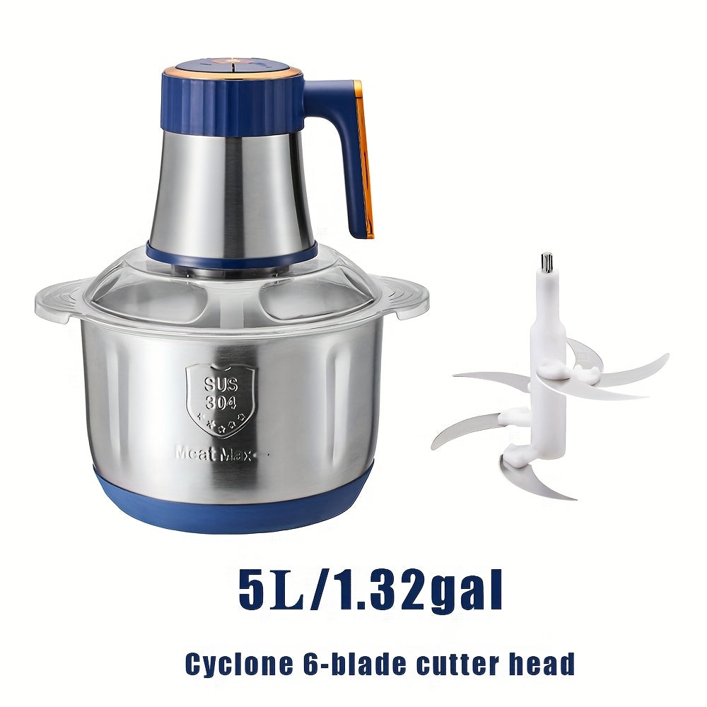 67.63oz/101.44oz/1.32gal 4-Blade/6-Blade Meat Grinder, Commercial Vegetable Chopper, Garlic Masher & Dough Mixing Machine, Electric Cookware, Food Contact Safe, 30000 RPM, US Plug, Stainless Steel Body, Multifunctional Kitchen Appliance, Food Preparation,