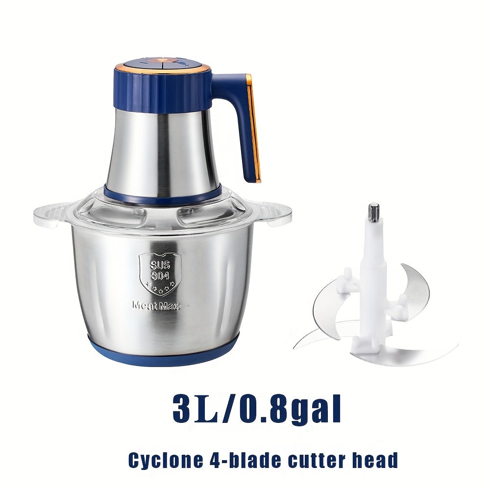 67.63oz/101.44oz/1.32gal 4-Blade/6-Blade Meat Grinder, Commercial Vegetable Chopper, Garlic Masher & Dough Mixing Machine, Electric Cookware, Food Contact Safe, 30000 RPM, US Plug, Stainless Steel Body, Multifunctional Kitchen Appliance, Food Preparation,