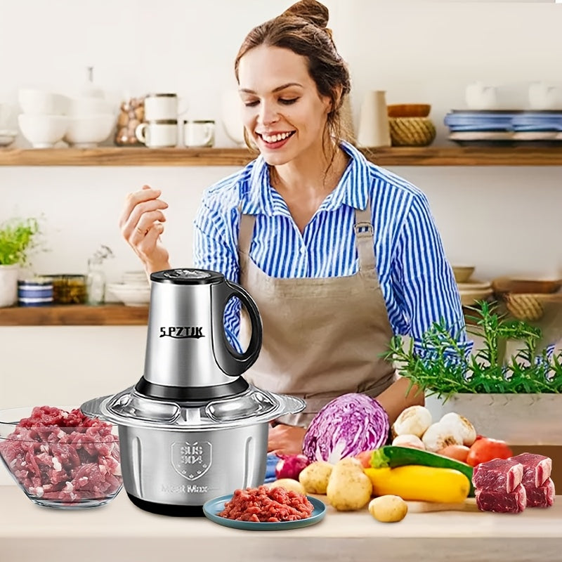 Food Chopper with 2 Bowl And 2 Blades, Helps Break Variety Of Foods, Meats, Salads, Nuts, Food Processor Electric, 101.44oz Meat Grinder, Mincer for Kitchen,, Meat Grinder, Electric Vegetable Chopper, Garlic Press-Crusher, Masher