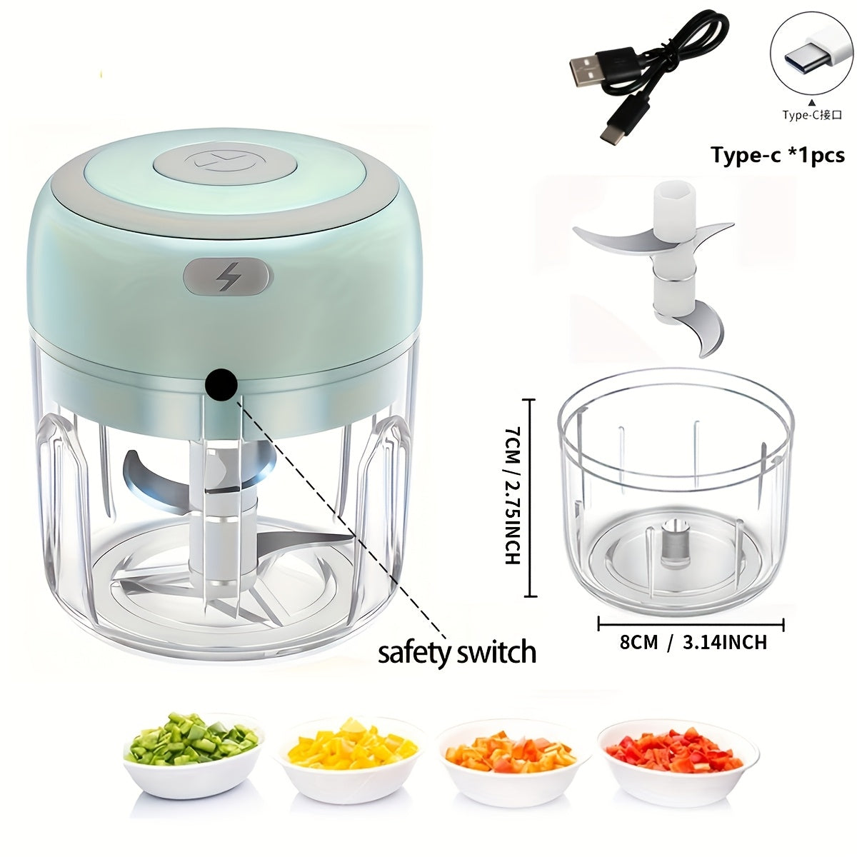 Powerful 8.45oz Mini Electric Garlic Cruser, Vegetable Cutter, Food Cutter, Garlic Slicer - USB Charger, Convenient And Fast, Meat Mixer And Crusher, Automatic Peeler for Garlic, Purple Garlic Grinder, Garlic Peeler Electric, Automatic Garlic Peeler,