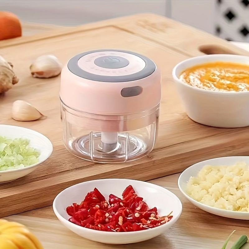1pc 1set Wireless Portable Electric Food Chopper, Mini Electric Garlic Crusher, Upgrade Your Kitchen With This Powerful Electric Garlic Chopper - 3.38/ 8.45oz USB Meat Grinder & Masher!