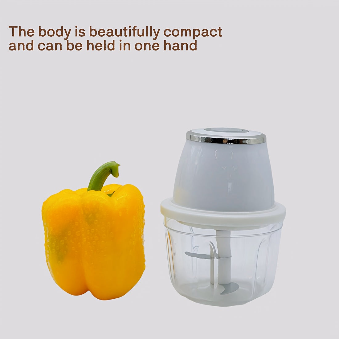 Powerful 304 Stainless Steel Portable Electric Food Chopper & Processor - 11.83oz Mini USB Wireless Handheld Garlic Slicer For Vegetables & Meat