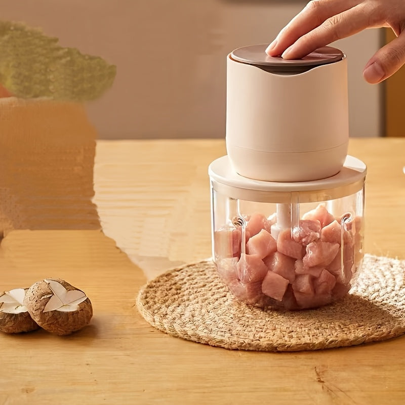 Versatile Wireless Meat Grinder with USB Charging - 20.29oz Capacity, Multi-Function Electric Food Processor, Juicer & Ice Crusher, Meat Grinder, Ice Crusher, Meat Grinder Manual, Meat Mincer Machine, Home Cooking, Kitchen Appliance, Sleek Kitchen Tool,
