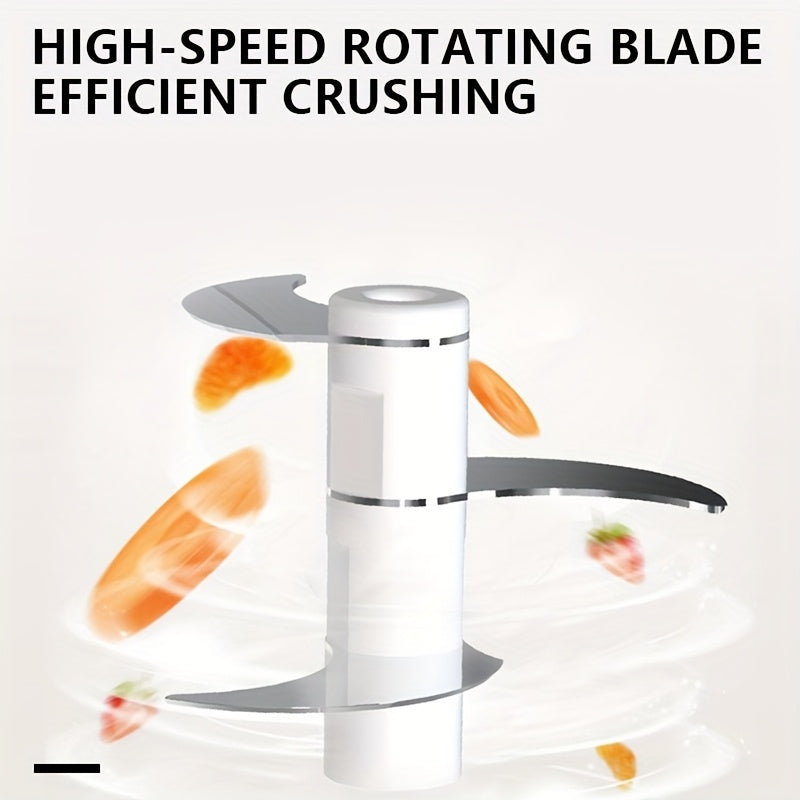 1pc Electric Garlic Chopper, 3-blade Garlic Grinder, Mini Vegetable Chopper, USB Portable Vegetable Chopper, Garlic Mincer, Home Small Automatic Meat Grinder To Pull Garlic And Pound Garlic, Suitable For Families.