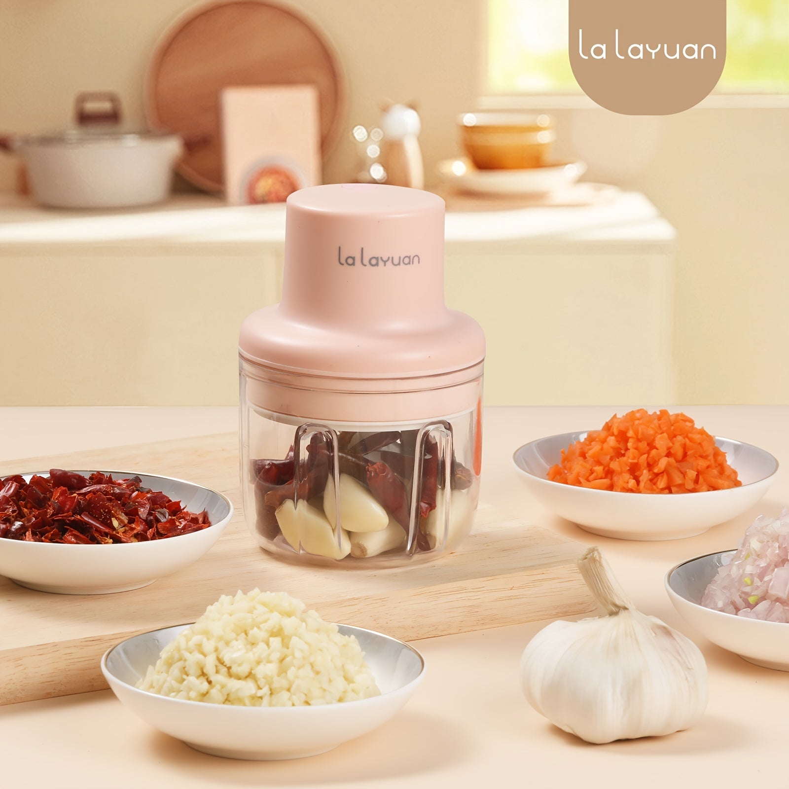 [Mini Electric Food Chopper] 250ml USB Charging Mini Food Processor - Electric Garlic Chopper, Garlic Mincer, Chili Crusher, Portable Vegetable Mincer, Cutter for Ginger, Meat Grinder