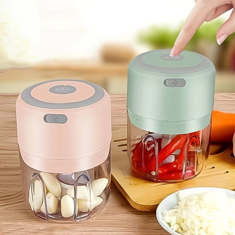 Portable 8.45oz Electric Food Chopper & Garlic Crusher - Compact USB Powered - Includes Meat Mill & Mader Features, Ideal For Quick Kitchen Preparation, Ingredient Preparation Tools, Carryable, Suitable For Camping Picnic