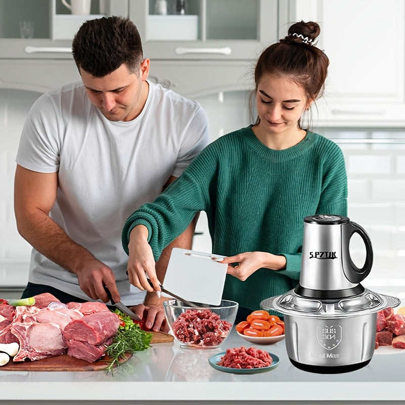 Food Chopper with 2 Bowl And 2 Blades, Helps Break Variety Of Foods, Meats, Salads, Nuts, Food Processor Electric, 101.44oz Meat Grinder, Mincer for Kitchen,, Meat Grinder, Electric Vegetable Chopper, Garlic Press-Crusher, Masher