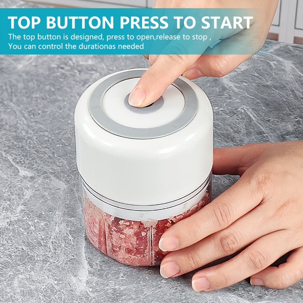 8.45 Oz Wireless Portable Electric Food Chopper: Mini USB Meat Grinder& Mashing Machine. High-Performance Food Processor Perfect for Kitchen.Perfect Kitchen Gadgets Gift Ideas for Home Cooking Enthusiasts. Carefree Holiday Cooking, Christmas Gift