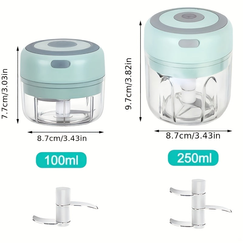 8.45oz Mini Rechargeable Garlic Chopper Meat Grinder, Durable And Sturdy, Ideal for Crushing Garlic, Peppers, Onions, Minced Meat, Nuts And More!