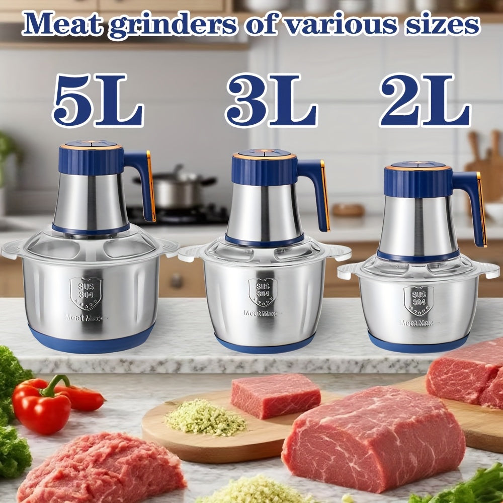 67.63oz/101.44oz/1.32gal 4-Blade/6-Blade Meat Grinder, Commercial Vegetable Chopper, Garlic Masher & Dough Mixing Machine, Electric Cookware, Food Contact Safe, 30000 RPM, US Plug, Stainless Steel Body, Multifunctional Kitchen Appliance, Food Preparation,