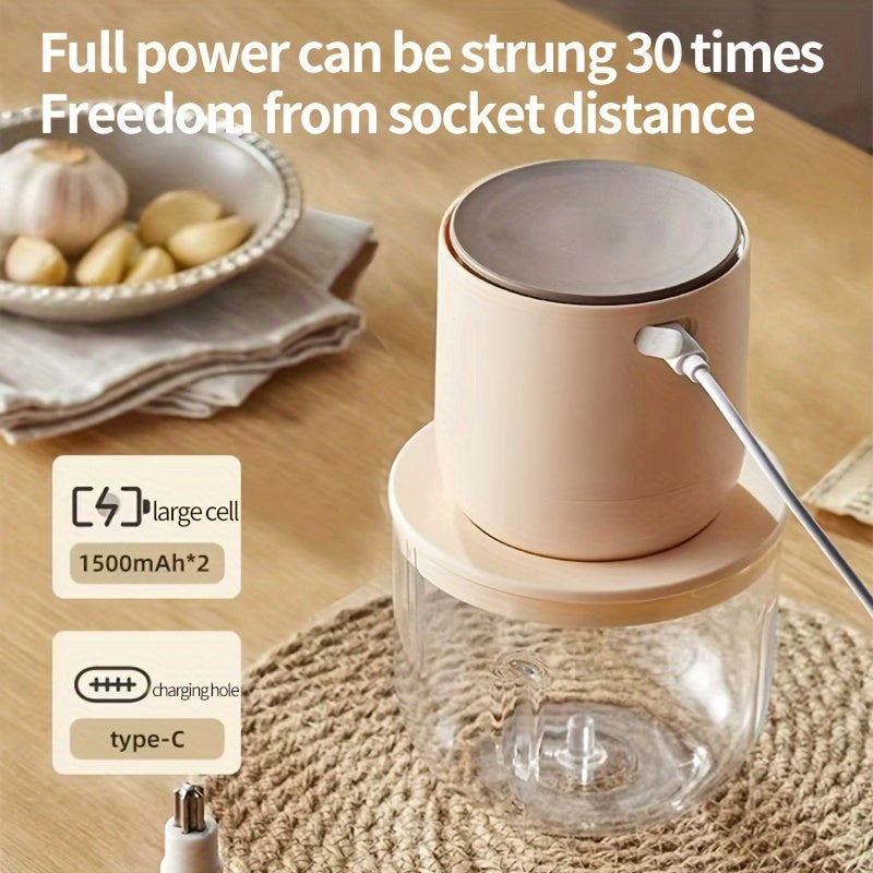 Versatile Wireless Meat Grinder with USB Charging - 20.29oz Capacity, Multi-Function Electric Food Processor, Juicer & Ice Crusher, Meat Grinder, Ice Crusher, Meat Grinder Manual, Meat Mincer Machine, Home Cooking, Kitchen Appliance, Sleek Kitchen Tool,