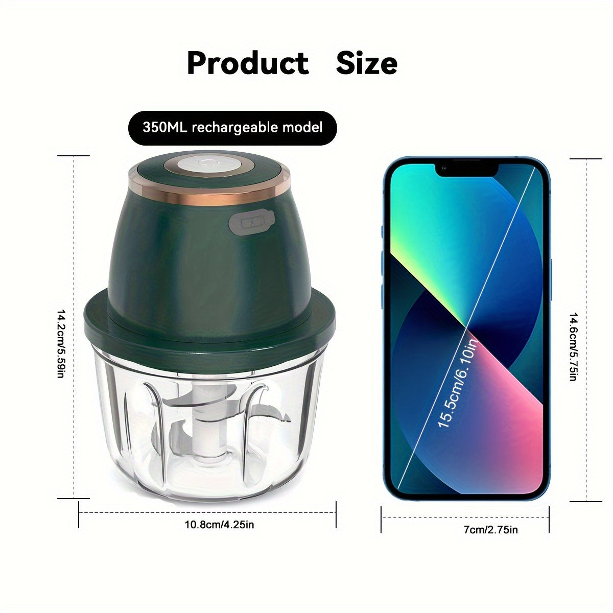 Electric Mini Garlic Mincer, 11.83oz USB Vegetable Onion Chopper, Portable Small Food Processor for Ginger, Chili, Vegetables, Meat, Mini kitchen appliances that are perfect for gift giving