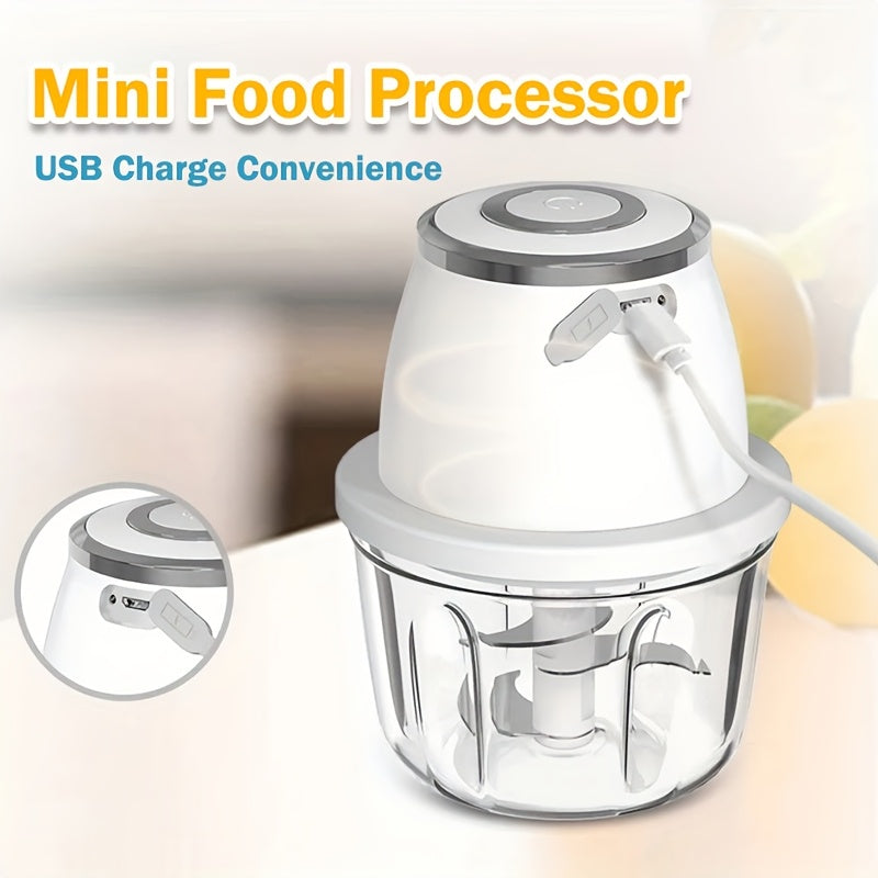 1pc New Electric Garlic Machine, Multi-function Garlic Peeling Machine, Home Small Automatic Meat Grinder, Pull Garlic Stamping Machine, Electric Food Machine, Food Grade Materials, Garlic Peeler Electric, Electric Garlic Peeler Light Beige Remover,