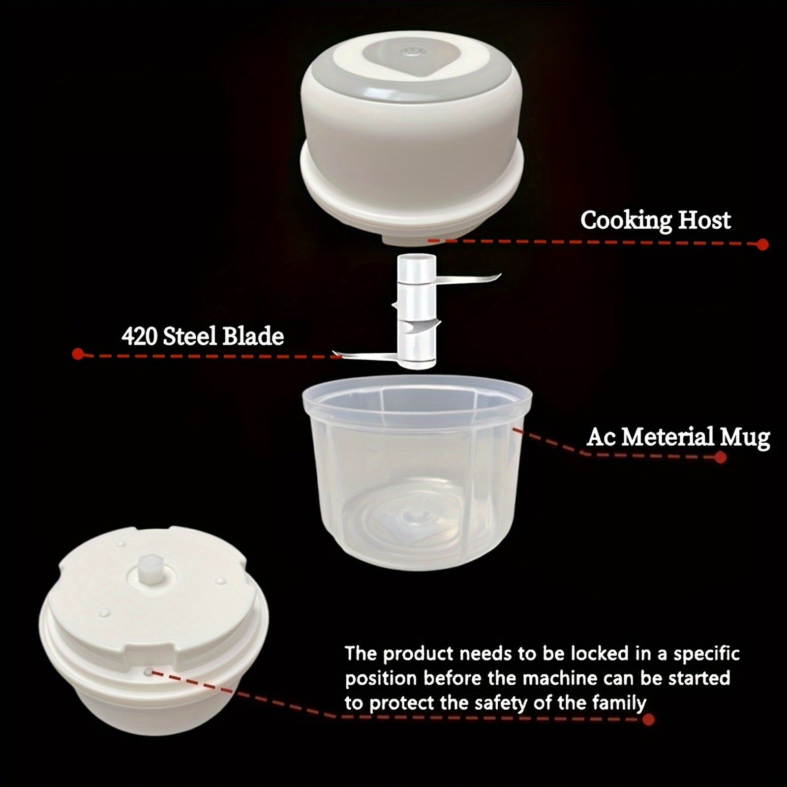 Electric Garlic Chopper, Mini Portable Veggie Chopper, 250ML Garlic Grinder Masher Onion Chopper, Blender To Vegetable, Wireless Food Processor For Ginger, Chili, Fruit, Meat, Etc
