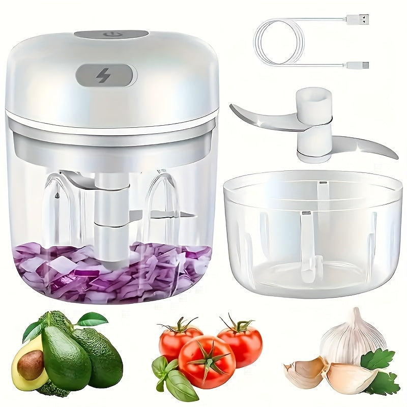 1pc, 8.45 Ounce Capacity, USB Charging Cooking Machine, Kitchen Garlic Puree Machine, Small Automatic Cooking Machine, Multi Scenario Tool, Multiple Colors, Kitchen Supplies
