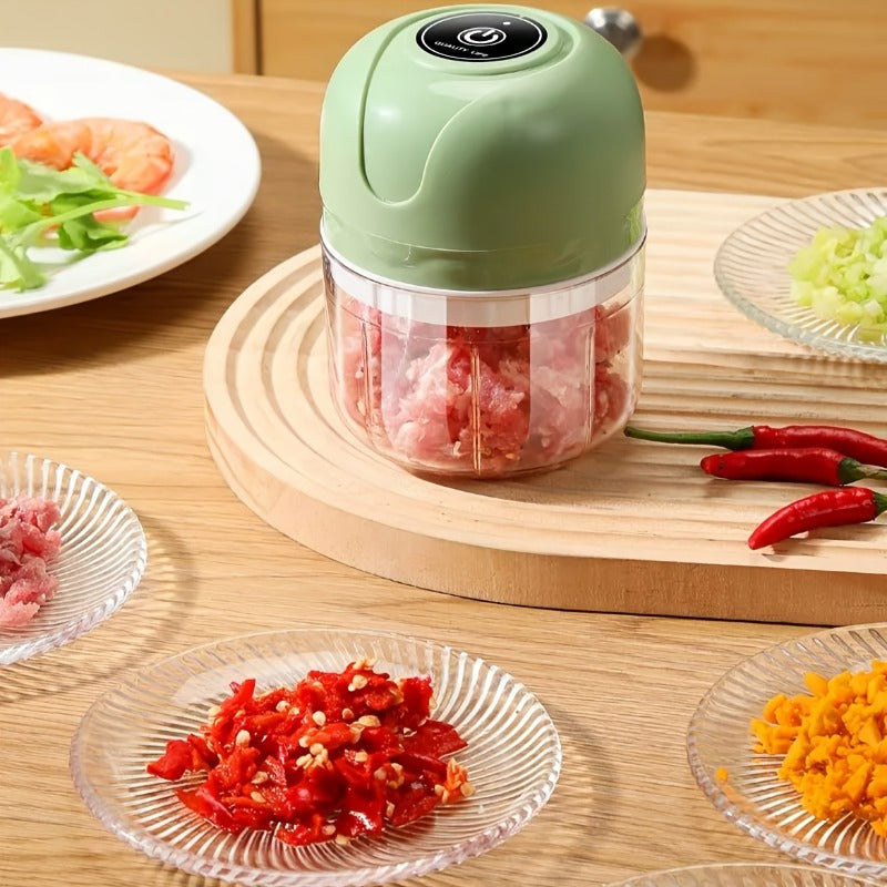 1pc 1 Set Wireless Portable Electric Food Shredder, Mini Electric Garlic Crusher, This Powerful Electric Garlic Crusher Upgrades Your Kitchen - 3.38/ 8.45Oz USB Meat Grinder And Chopper!