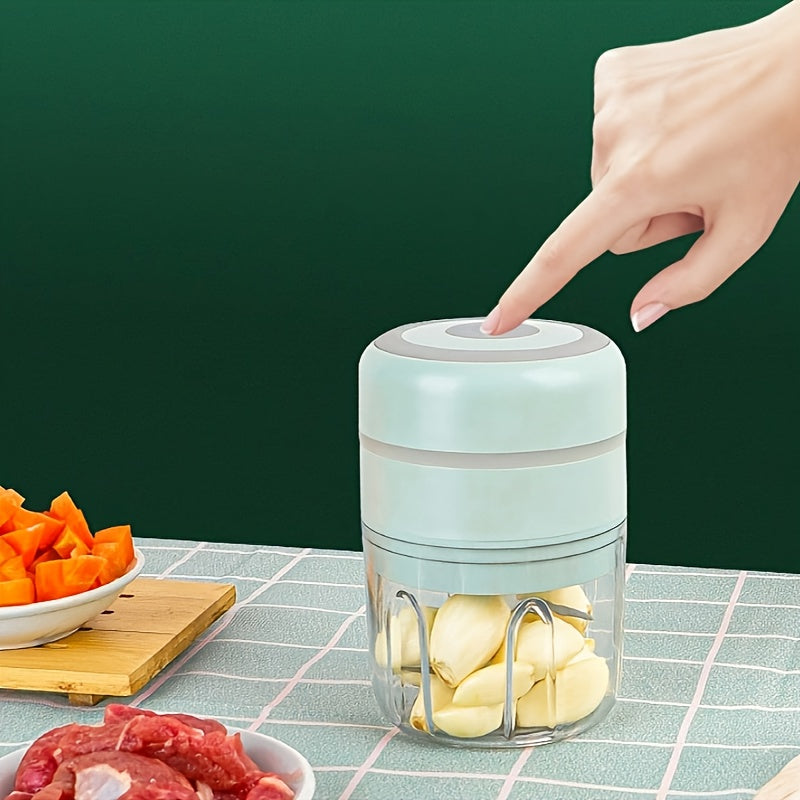 Portable 8.45oz Electric Food Chopper & Garlic Crusher - Compact USB Powered - Includes Meat Mill & Mader Features, Ideal For Quick Kitchen Preparation, Ingredient Preparation Tools, Carryable, Suitable For Camping Picnic