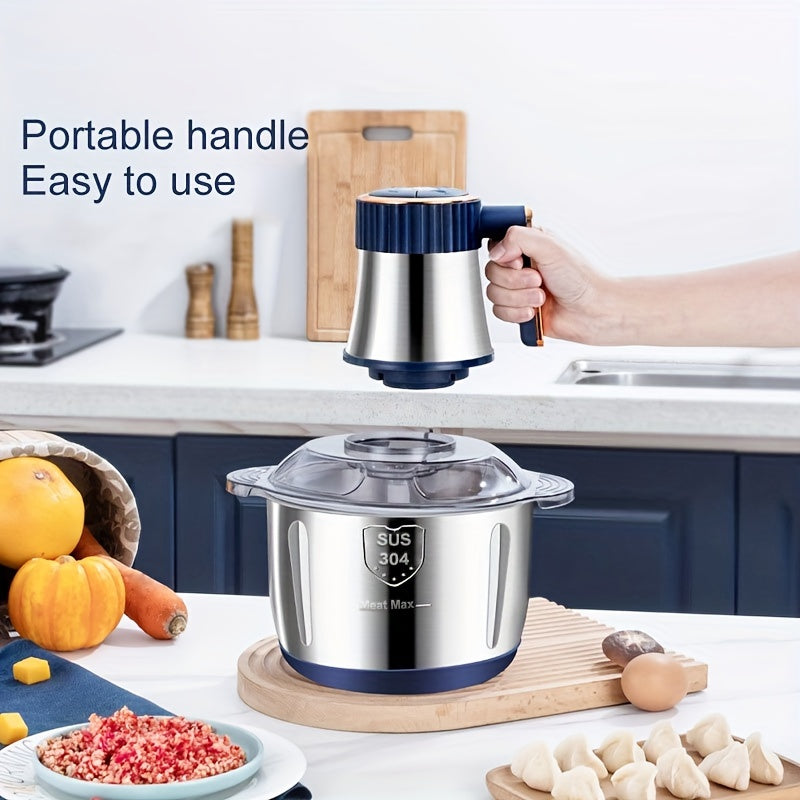 5L 5-speed Electric Large Capacity Meat Grinder, Household Multifunctional Stainless Steel Food Processor, Blender, Filling Machine, Garlic And Chili Grinder, Meets Various Needs