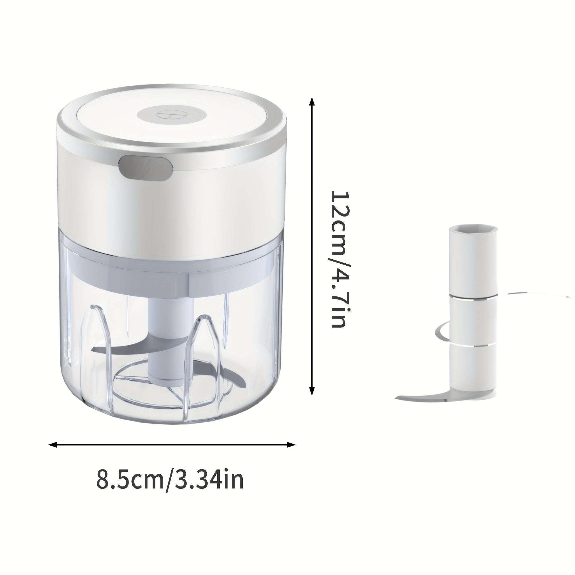 8.45oz Automatic Electric Garlic Masher & Meat Grinder - Multifunctional Kitchen Food Processor with Rechargeable Battery, Portable for Meat Grinding, Stuffing, and More, Food Preparation | Modern Kitchen Gadget | Durable Plastic Body, Garlic Press