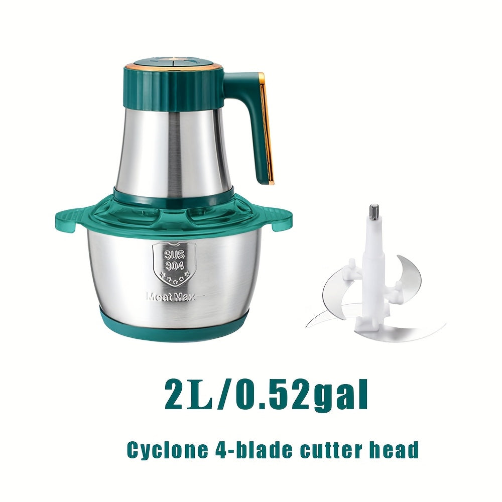 67.63oz/101.44oz/1.32gal 4-Blade/6-Blade Meat Grinder, Commercial Vegetable Chopper, Garlic Masher & Dough Mixing Machine, Electric Cookware, Food Contact Safe, 30000 RPM, US Plug, Stainless Steel Body, Multifunctional Kitchen Appliance, Food Preparation,