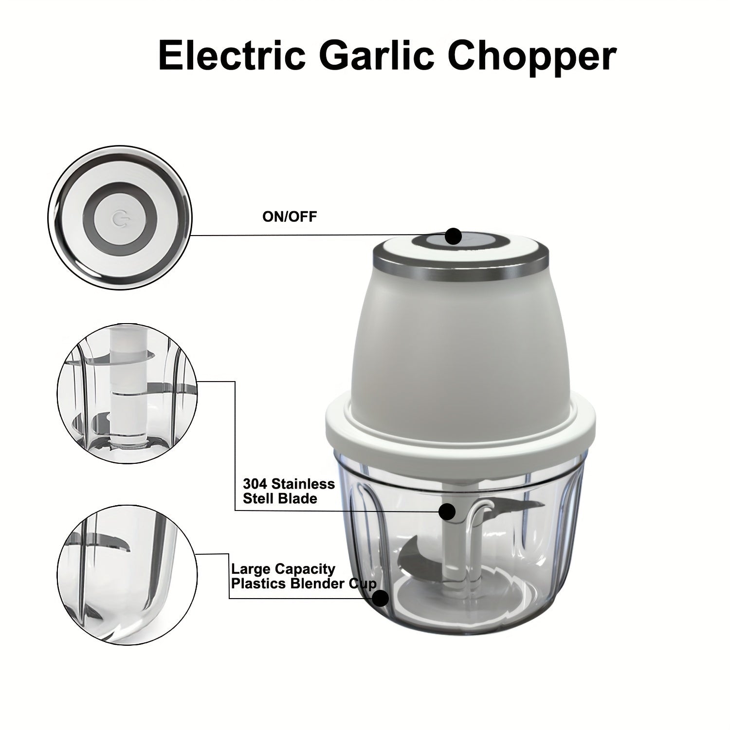 Electric Mini Garlic Mincer, 11.83oz USB Vegetable Onion Chopper, Portable Small Food Processor for Ginger, Chili, Vegetables, Meat, Mini kitchen appliances that are perfect for gift giving
