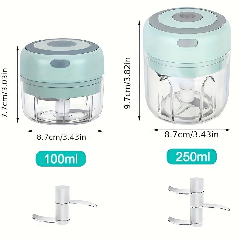 1pc 1set Wireless Portable Electric Food Chopper, Mini Electric Garlic Crusher, Upgrade Your Kitchen With This Powerful Electric Garlic Chopper - 3.38/ 8.45oz USB Meat Grinder & Masher!