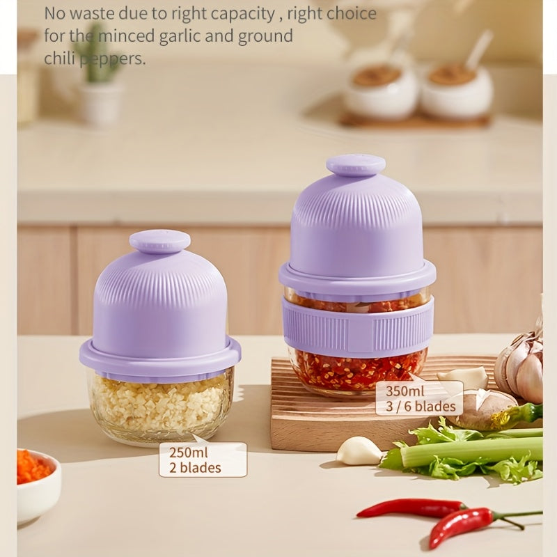 1pc Electric Garlic Chopper, Mini Portable Vegetable Chopper, 11.83oz GarlicGrinderCrusher Onion Chopper, Vegetable Blender, Cordless Food Processor for Ginger.ChiliFruits, Meat, Etc, Blender Machine Barbell, Kitchen Gadgets