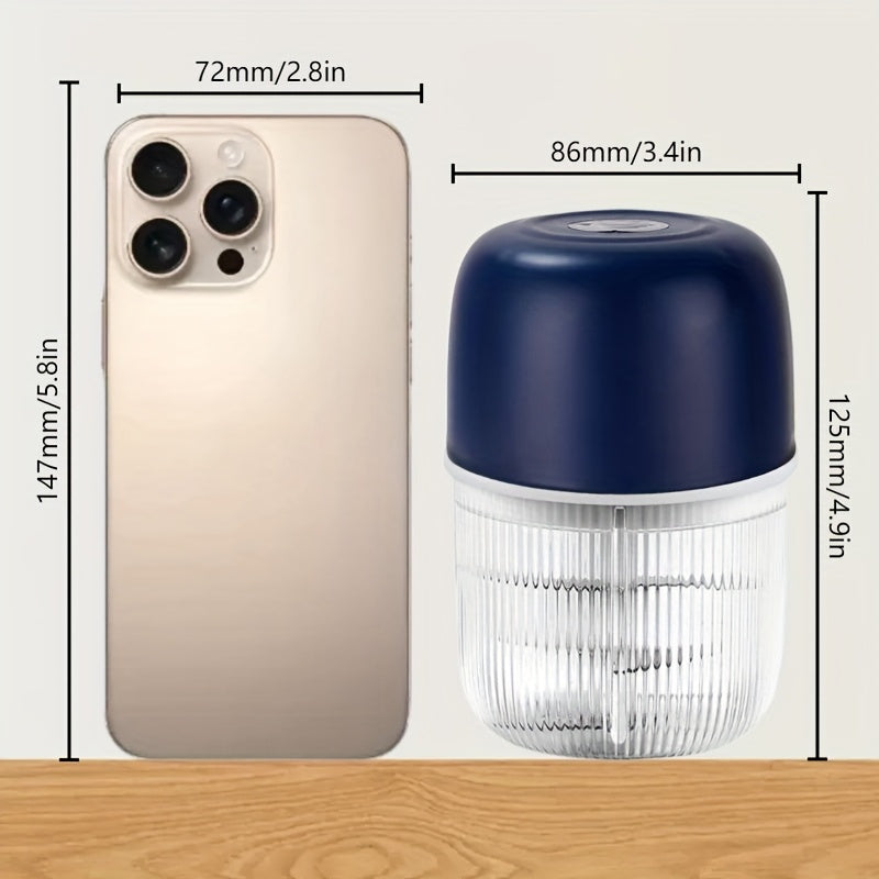 USB Rechargeable Electric Garlic Chopper - Mini Portable Vegetable Chopper, Garlic Grinder, Onion Chopper, Vegetable Blender, Suitable for Garlic, Ginger, Chili, Fruits, Meats, Etc. father gift