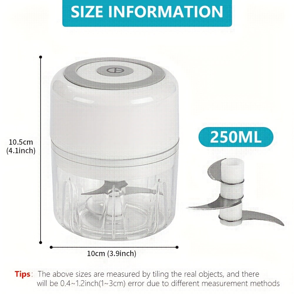 8.45 Oz Wireless Portable Electric Food Chopper: Mini USB Meat Grinder& Mashing Machine. High-Performance Food Processor Perfect for Kitchen.Perfect Kitchen Gadgets Gift Ideas for Home Cooking Enthusiasts. Carefree Holiday Cooking, Christmas Gift