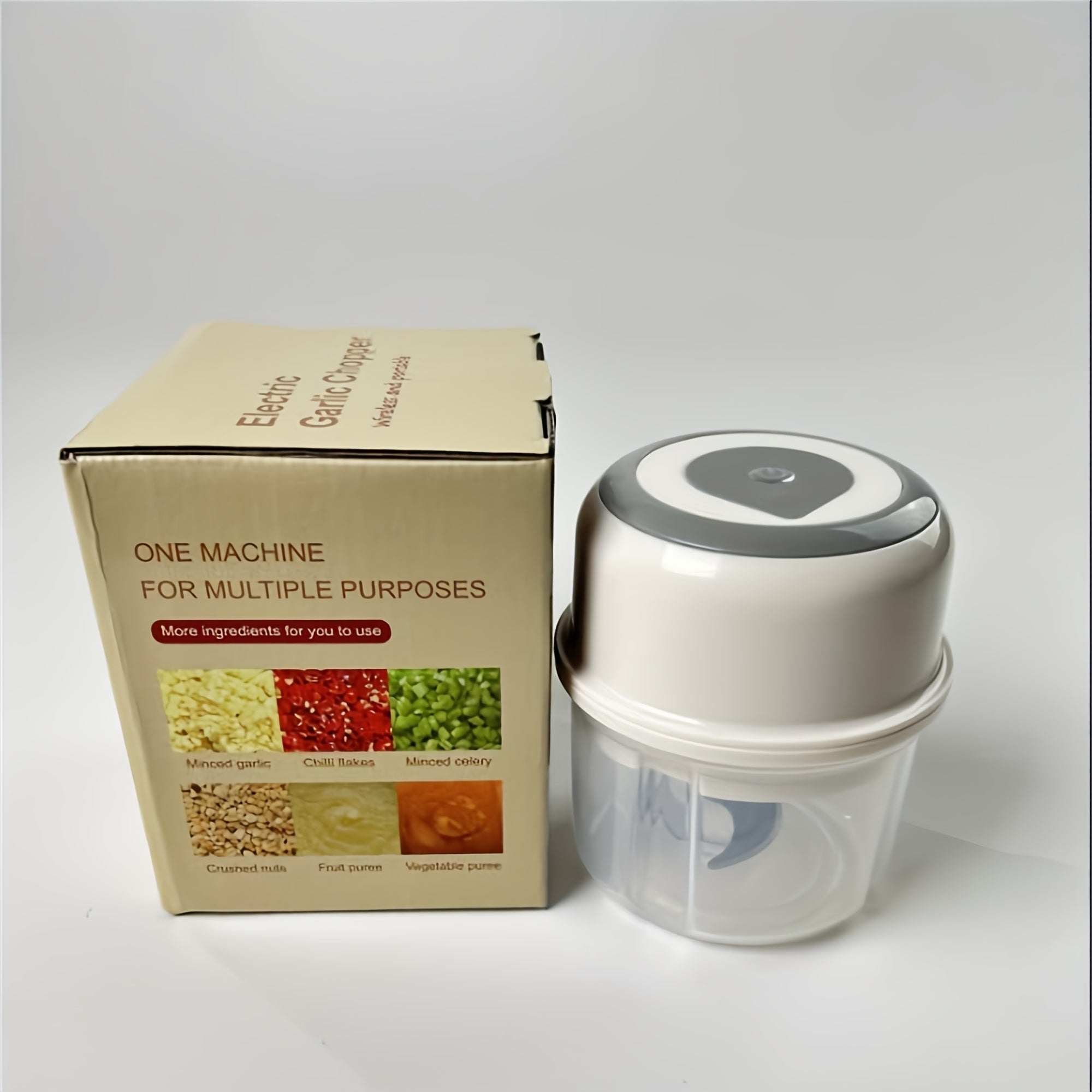 Electric Mini Garlic Chopper, Portable Mini Mincer Electric Food Processor, Garlic Mincer Onion Veggie Chopper, 8.45oz Mini Food Maker Presses for Chili Meat Spices Chopper Blender Machine