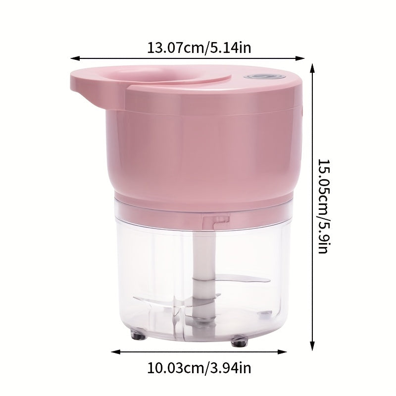 Cordless Portable Electric Food Chopper, Electric Garlic Crusher, Not Only Can Mince Meat And Vegetables But Also Slice And Whisk Eggs, Upgrade Your Kitchen with This Powerful Electric Garlic Chopper!, Kitchen Gadget, Meal Prep Tool, Portable Appliance,