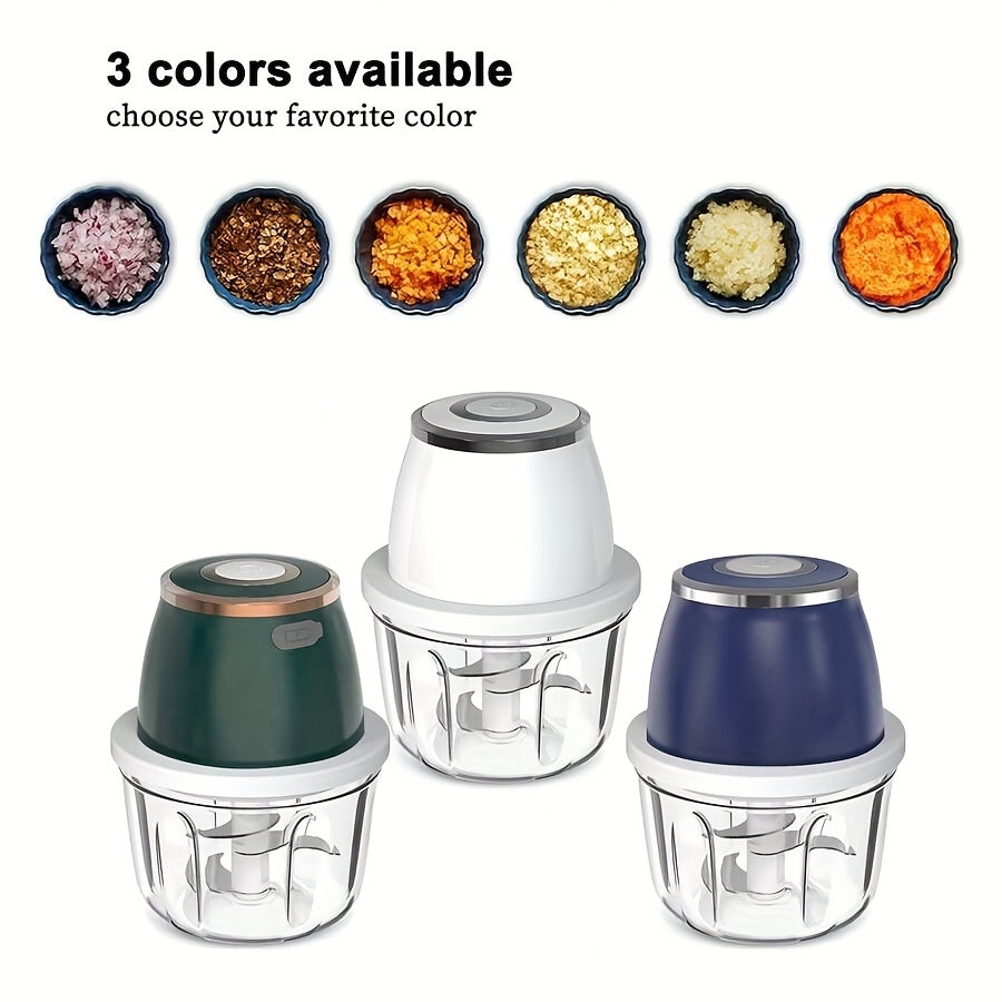 Electric Mini Garlic Mincer, 11.83oz USB Vegetable Onion Chopper, Portable Small Food Processor for Ginger, Chili, Vegetables, Meat, Mini kitchen appliances that are perfect for gift giving