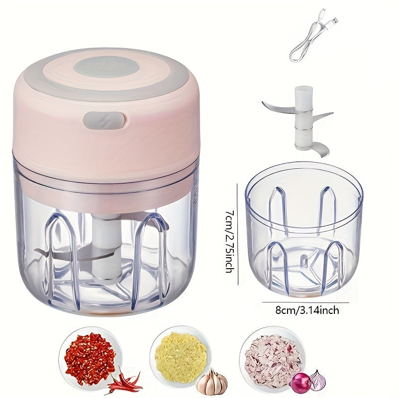 1pc 1set Wireless Portable Electric Food Chopper, Mini Electric Garlic Crusher, Upgrade Your Kitchen With This Powerful Electric Garlic Chopper - 3.38/ 8.45oz USB Meat Grinder & Masher!