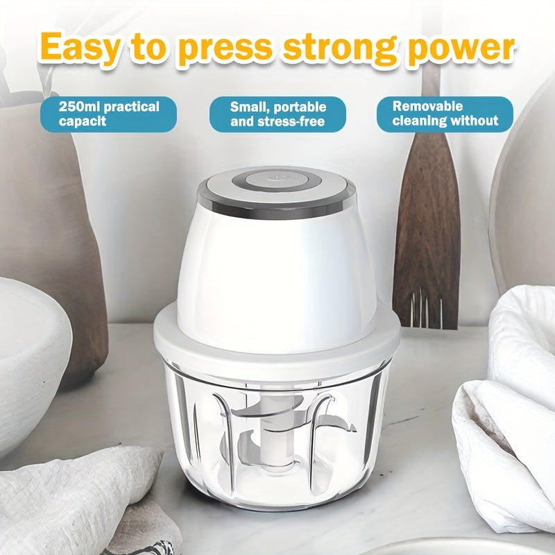 1pc New Electric Garlic Machine, Multi-function Garlic Peeling Machine, Home Small Automatic Meat Grinder, Pull Garlic Stamping Machine, Electric Food Machine, Food Grade Materials, Garlic Peeler Electric, Electric Garlic Peeler Light Beige Remover,