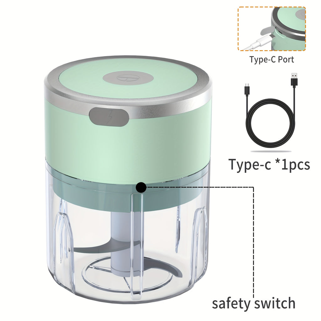 8.45oz Automatic Electric Garlic Masher & Meat Grinder - Multifunctional Kitchen Food Processor with Rechargeable Battery, Portable for Meat Grinding, Stuffing, and More, Food Preparation | Modern Kitchen Gadget | Durable Plastic Body, Garlic Press
