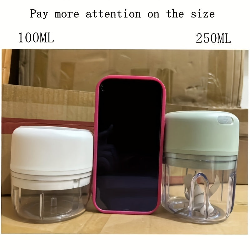 1pc 1set Wireless Portable Electric Food Chopper, Mini Electric Garlic Crusher, Upgrade Your Kitchen With This Powerful Electric Garlic Chopper - 3.38/ 8.45oz USB Meat Grinder & Masher!