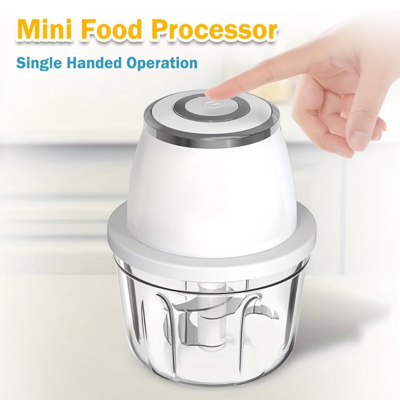 1pc New Electric Garlic Machine, Multi-function Garlic Peeling Machine, Home Small Automatic Meat Grinder, Pull Garlic Stamping Machine, Electric Food Machine, Food Grade Materials, Garlic Peeler Electric, Electric Garlic Peeler Light Beige Remover,