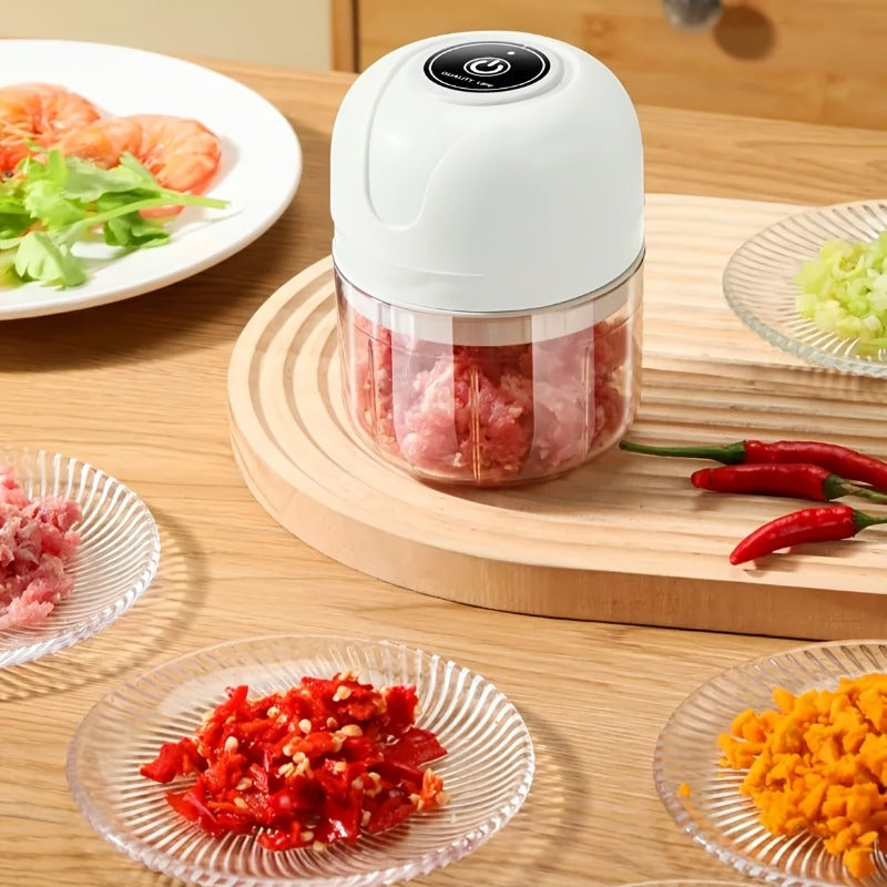 1pc 1 Set Wireless Portable Electric Food Shredder, Mini Electric Garlic Crusher, This Powerful Electric Garlic Crusher Upgrades Your Kitchen - 3.38/ 8.45Oz USB Meat Grinder And Chopper!
