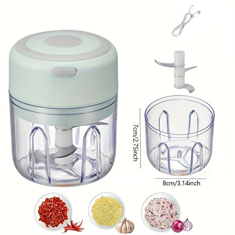 1pc 1set Wireless Portable Electric Food Chopper, Mini Electric Garlic Crusher, Upgrade Your Kitchen With This Powerful Electric Garlic Chopper - 3.38/ 8.45oz USB Meat Grinder & Masher!