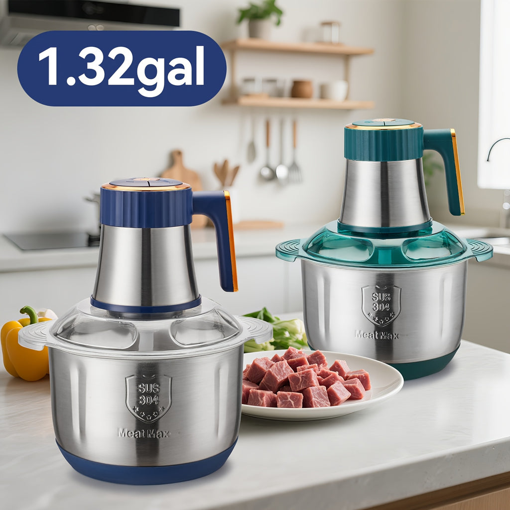 67.63oz/101.44oz/1.32gal 4-Blade/6-Blade Meat Grinder, Commercial Vegetable Chopper, Garlic Masher & Dough Mixing Machine, Electric Cookware, Food Contact Safe, 30000 RPM, US Plug, Stainless Steel Body, Multifunctional Kitchen Appliance, Food Preparation,