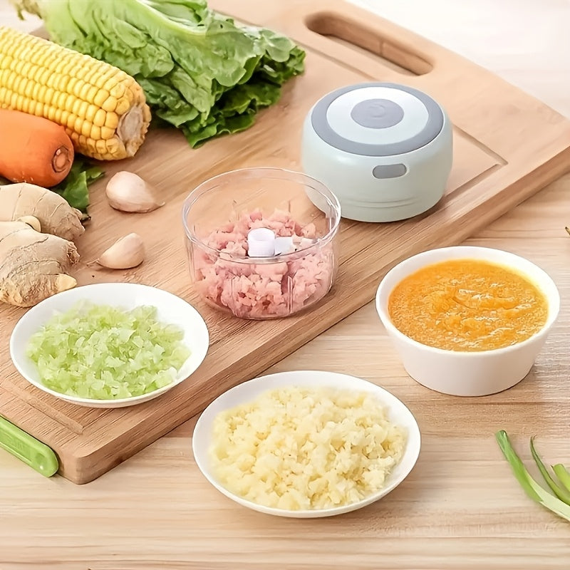 1pc 1set Wireless Portable Electric Food Chopper, Mini Electric Garlic Crusher, Upgrade Your Kitchen With This Powerful Electric Garlic Chopper - 3.38/ 8.45oz USB Meat Grinder & Masher!