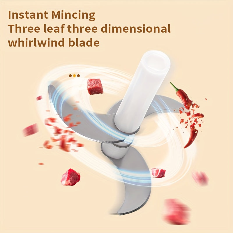 Cordless Portable Electric Food Chopper, Electric Garlic Crusher, Not Only Can Mince Meat And Vegetables But Also Slice And Whisk Eggs, Upgrade Your Kitchen with This Powerful Electric Garlic Chopper!, Kitchen Gadget, Meal Prep Tool, Portable Appliance,