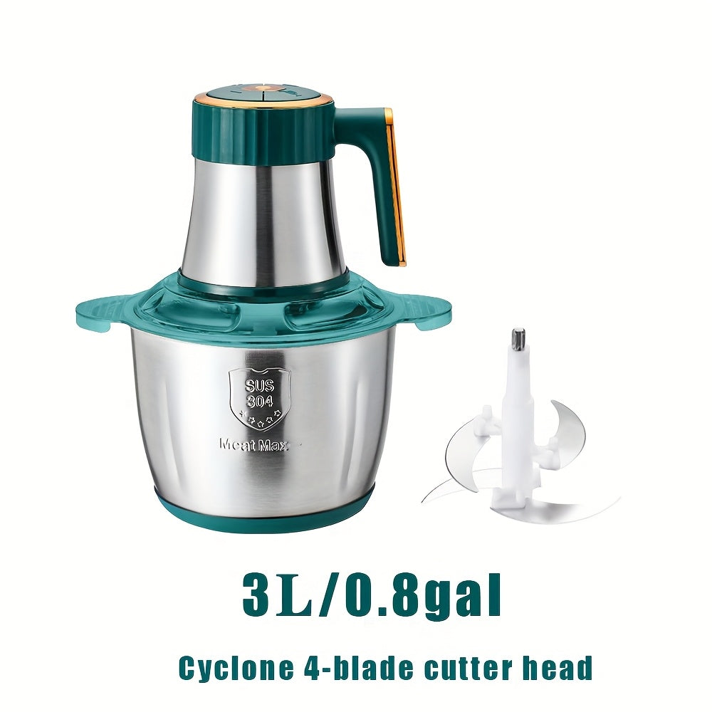 67.63oz/101.44oz/1.32gal 4-Blade/6-Blade Meat Grinder, Commercial Vegetable Chopper, Garlic Masher & Dough Mixing Machine, Electric Cookware, Food Contact Safe, 30000 RPM, US Plug, Stainless Steel Body, Multifunctional Kitchen Appliance, Food Preparation,