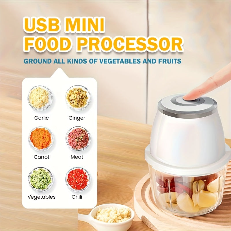 1pc New Electric Garlic Machine, Multi-function Garlic Peeling Machine, Home Small Automatic Meat Grinder, Pull Garlic Stamping Machine, Electric Food Machine, Food Grade Materials, Garlic Peeler Electric, Electric Garlic Peeler Light Beige Remover,