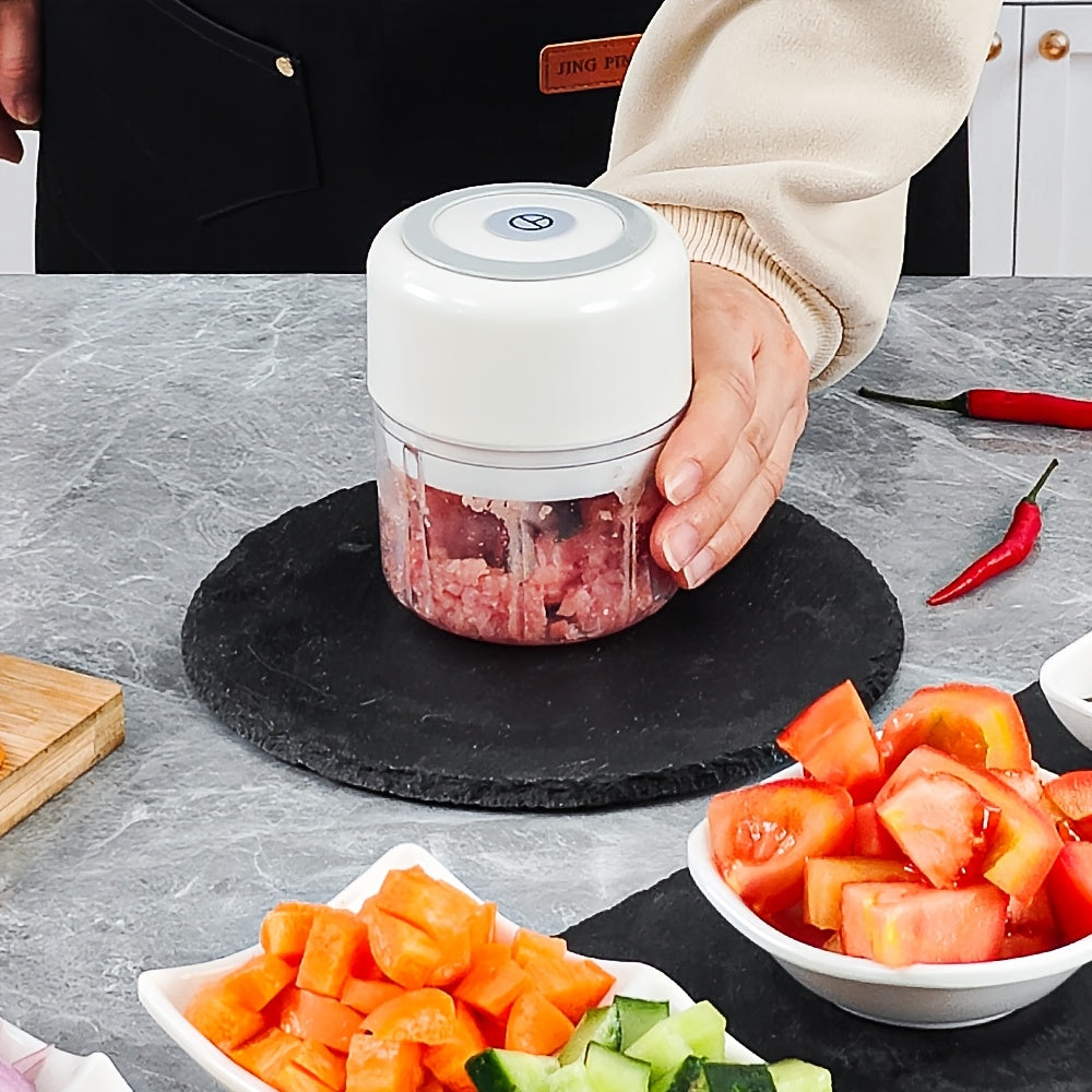 8.45 Oz Wireless Portable Electric Food Chopper: Mini USB Meat Grinder& Mashing Machine. High-Performance Food Processor Perfect for Kitchen.Perfect Kitchen Gadgets Gift Ideas for Home Cooking Enthusiasts. Carefree Holiday Cooking, Christmas Gift